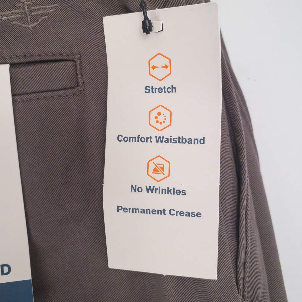 Dockers Comfort Khaki Pants Mens 36x32 Brown Relaxed Fit Pleated Stretch Cotton - Picture 10 of 16